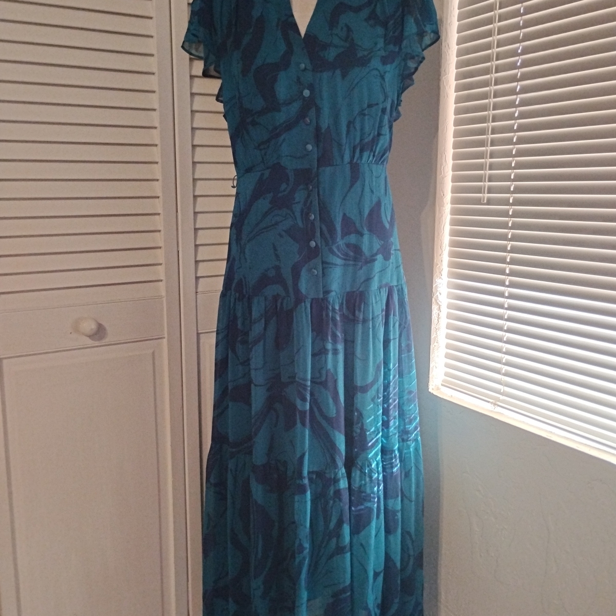 Taylor Blue And Dark Blue Maxi Dress